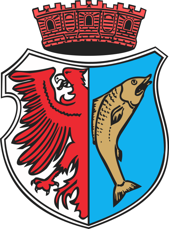 Herb miasta Kostrzyn nad Odrą, źródło: Wikimedia Commons, https://commons.wikimedia.org/wiki/File:POL_Kostrzyn_nad_Odr%C4%85_COA.svg