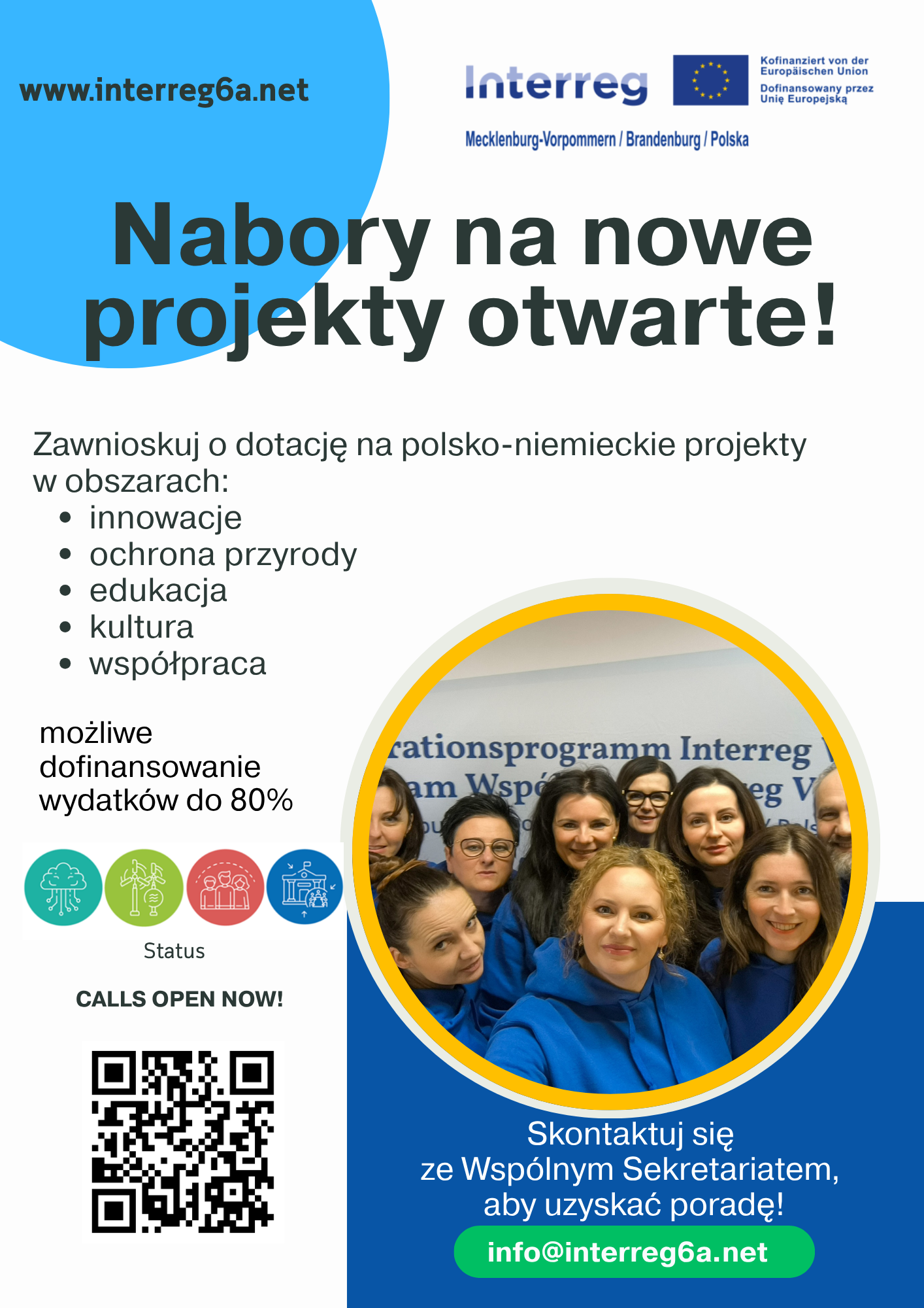 Interreg VI A MV/BB/PL - nowe nabory projektów 2026