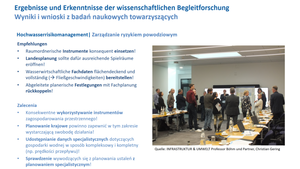 Ergebnisse und Erkenntnisse der Wasser-MORO-Begleitforschung / Wyniki i wnioski z badań naukowych towarzyszących MORO nt. wody